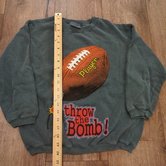 VTG Hank Player Boy's Size 5-6 Sweatshirt Football Graphic Made in USA - Picture 4 of 8